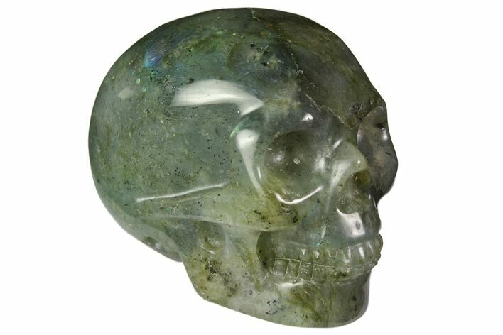 Realistic, Polished Labradorite Skull #116305